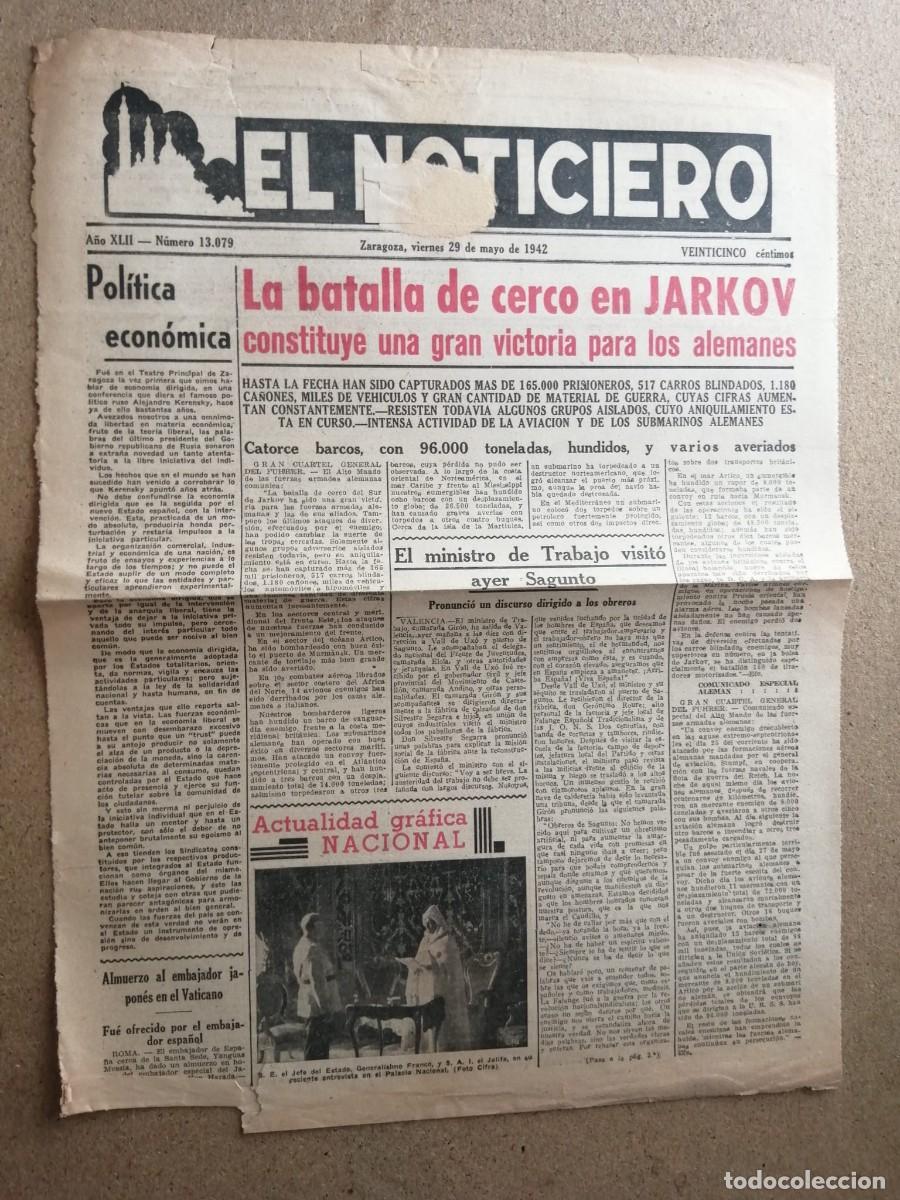 Otros Art&iacute;culos de Coleccionismo en Papel: NOTICIA DE PRENSA. LA BATALLA DE CERCO EN JARKOV - EL MINISTRO DE TRABAJO VISITO SAGUNTO (1942)