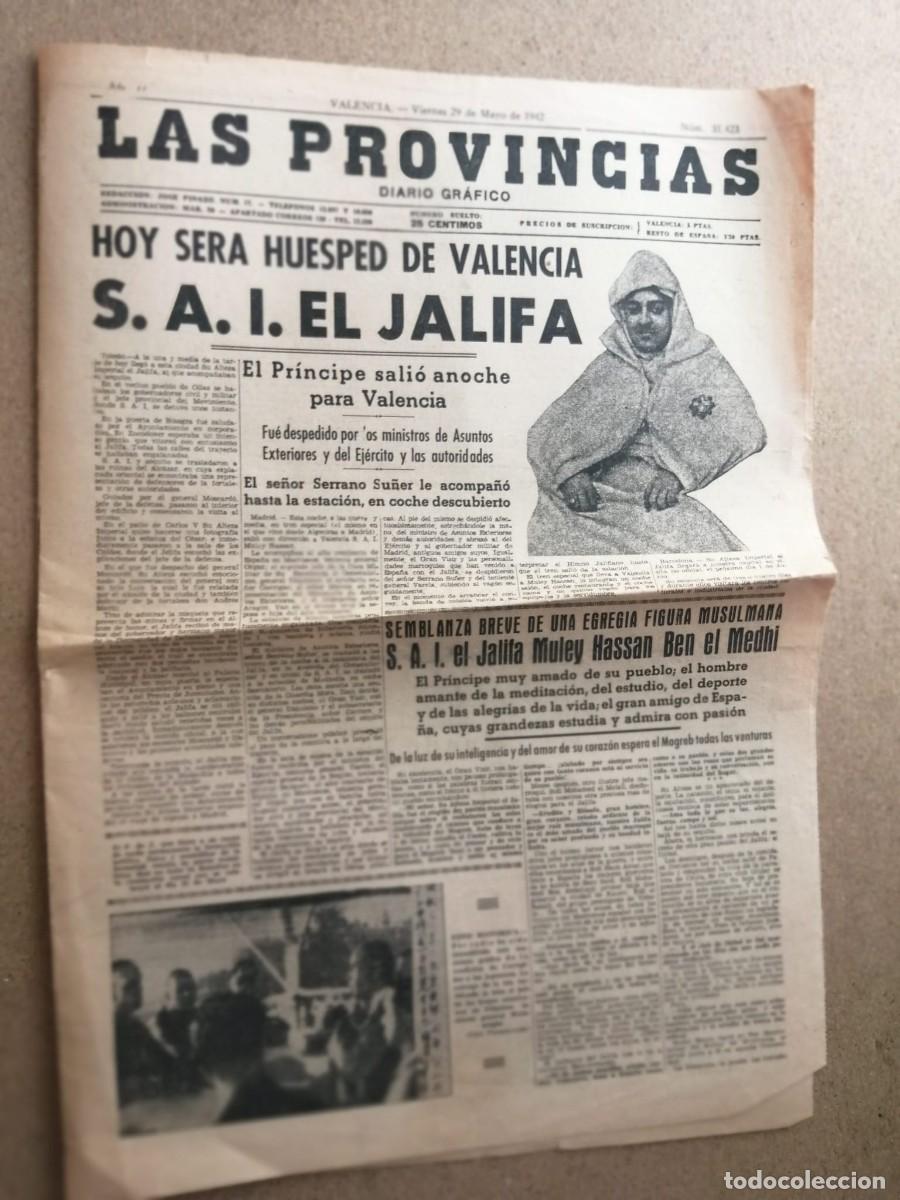 Otros Art&iacute;culos de Coleccionismo en Papel: NOTICIA DE PRENSA. S.A.I. EL JALIFA, HUESPED DE VALENCIA (1942)