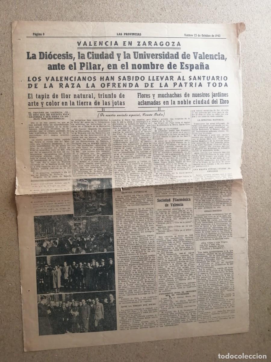 Otros Art&iacute;culos de Coleccionismo en Papel: NOTICIA DE PRENSA. VALENCIA EN ZARAGOZA (1942)