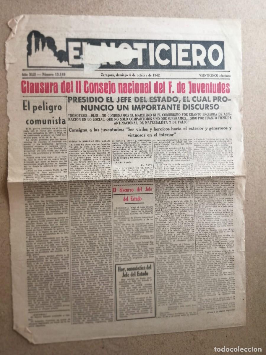 Otros Art&iacute;culos de Coleccionismo en Papel: NOTICIA DE PRENSA. CLAUSURA DEL II CONGRESO NACIONAL DEL FRENTE DE JUVENTUDES (1942)