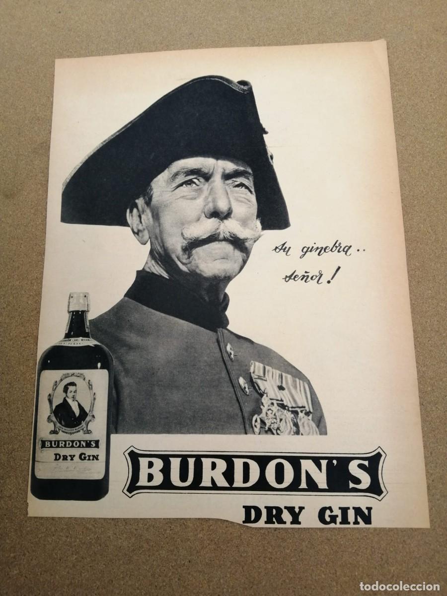 Otros Art&iacute;culos de Coleccionismo en Papel: ANUNCIO. BURDON'S DRY GIN