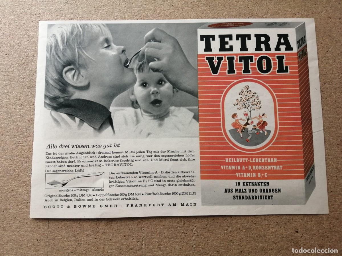 Otros Art&iacute;culos de Coleccionismo en Papel: ANUNCIO. TETRA VITOL (ESCRITO EN ALEMAN)