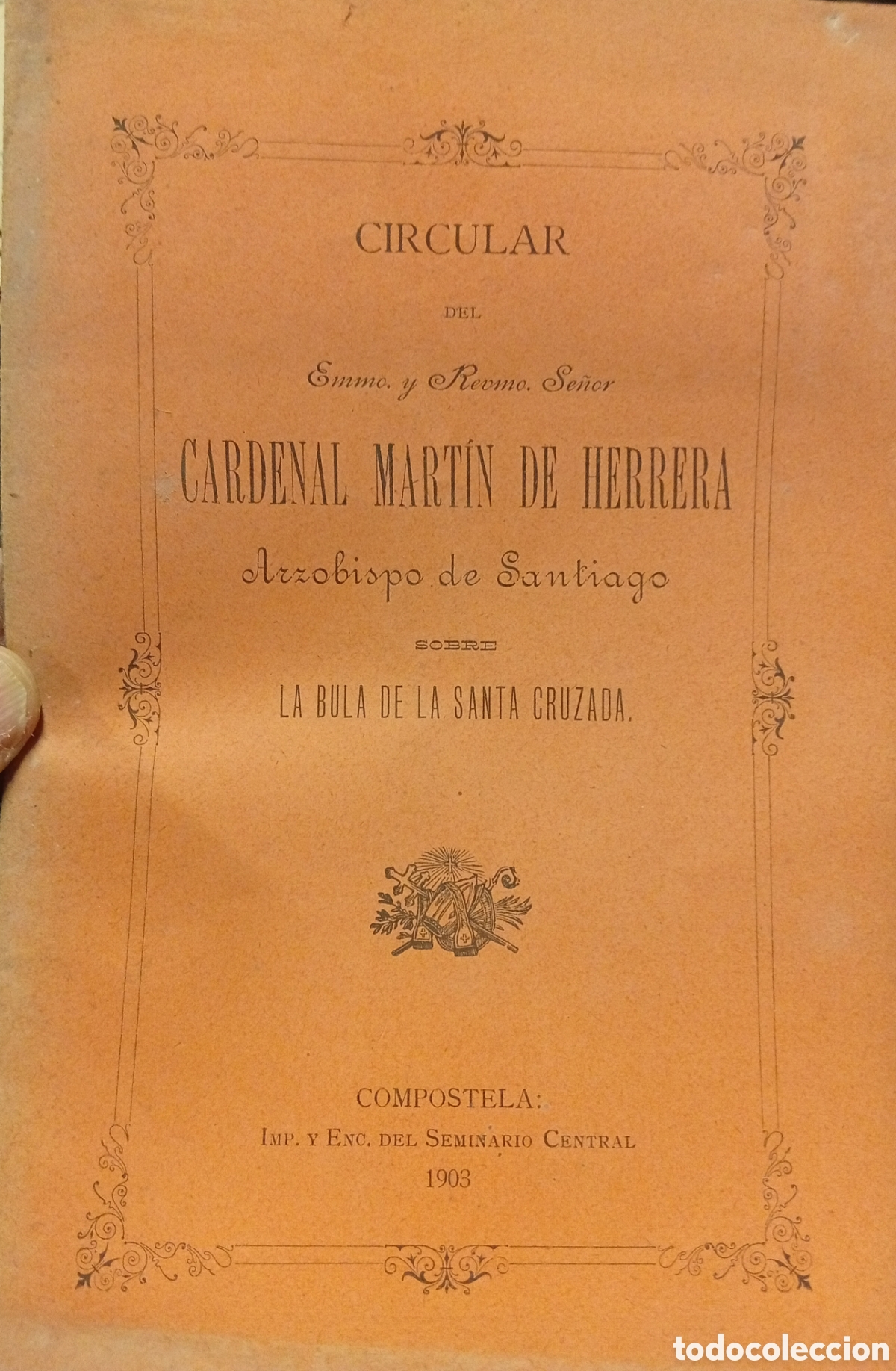 Otros Art&iacute;culos de Coleccionismo en Papel: Antigua carta Pastoral a&ntilde;o 1903 cardenal Mart&iacute;n de Herrera arzobispo de Santiago de Compostela