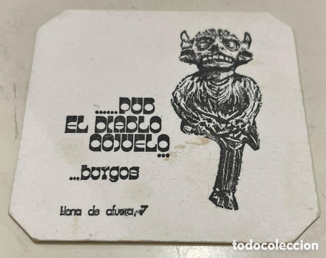 Otros Art&iacute;culos de Coleccionismo en Papel: Posavasos. Pub EL DIABLO COJUELO. Burgos. A&ntilde;os 70.