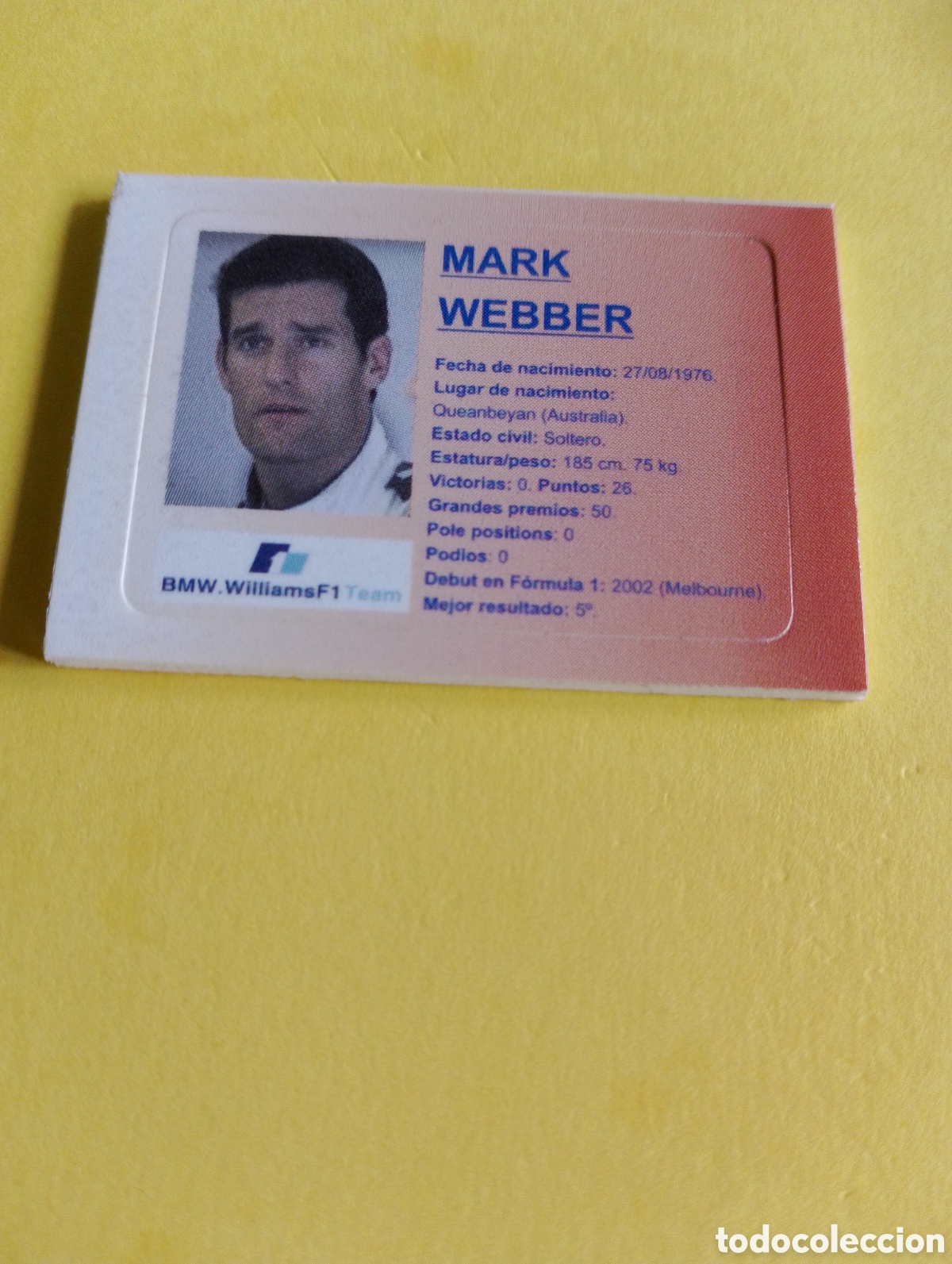 Otros Art&iacute;culos de Coleccionismo en Papel: Cromos Jumper, Mark webber