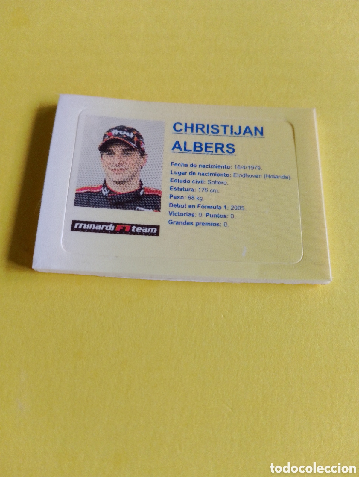 Otros Art&iacute;culos de Coleccionismo en Papel: Cromos Jumper, Christian albers , formula 1