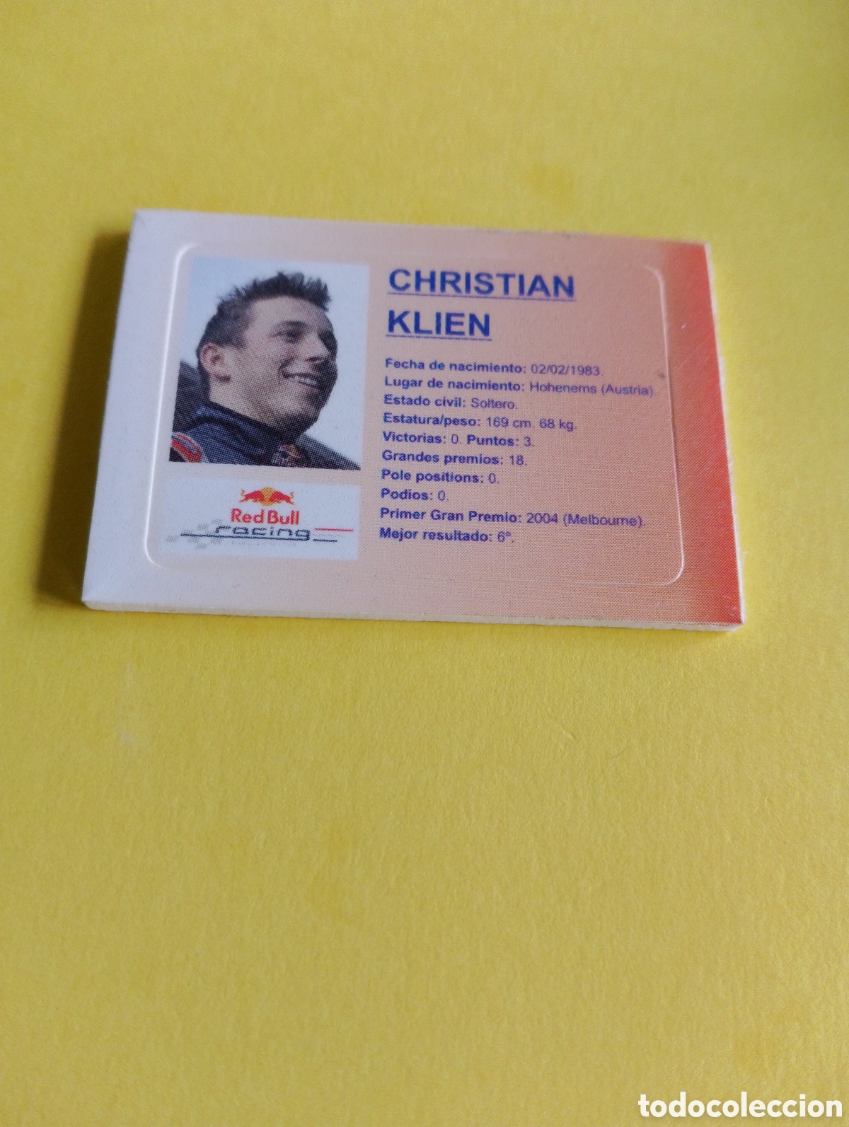 Otros Art&iacute;culos de Coleccionismo en Papel: Cromos Jumper, Christian klien, f&oacute;rmula 1