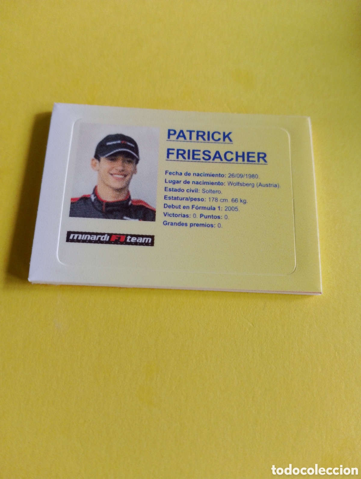 Otros Art&iacute;culos de Coleccionismo en Papel: Cromos Jumper, Patrick friesacher, formula 1