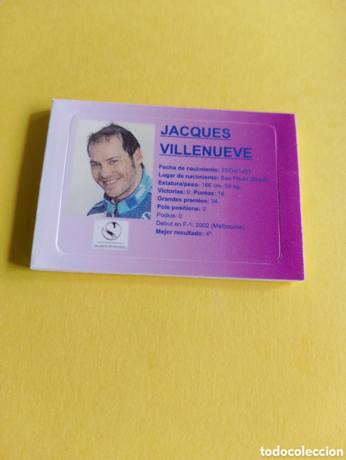 Otros Art&iacute;culos de Coleccionismo en Papel: Cromos Jumper, Jacques lillenueve, formula 1