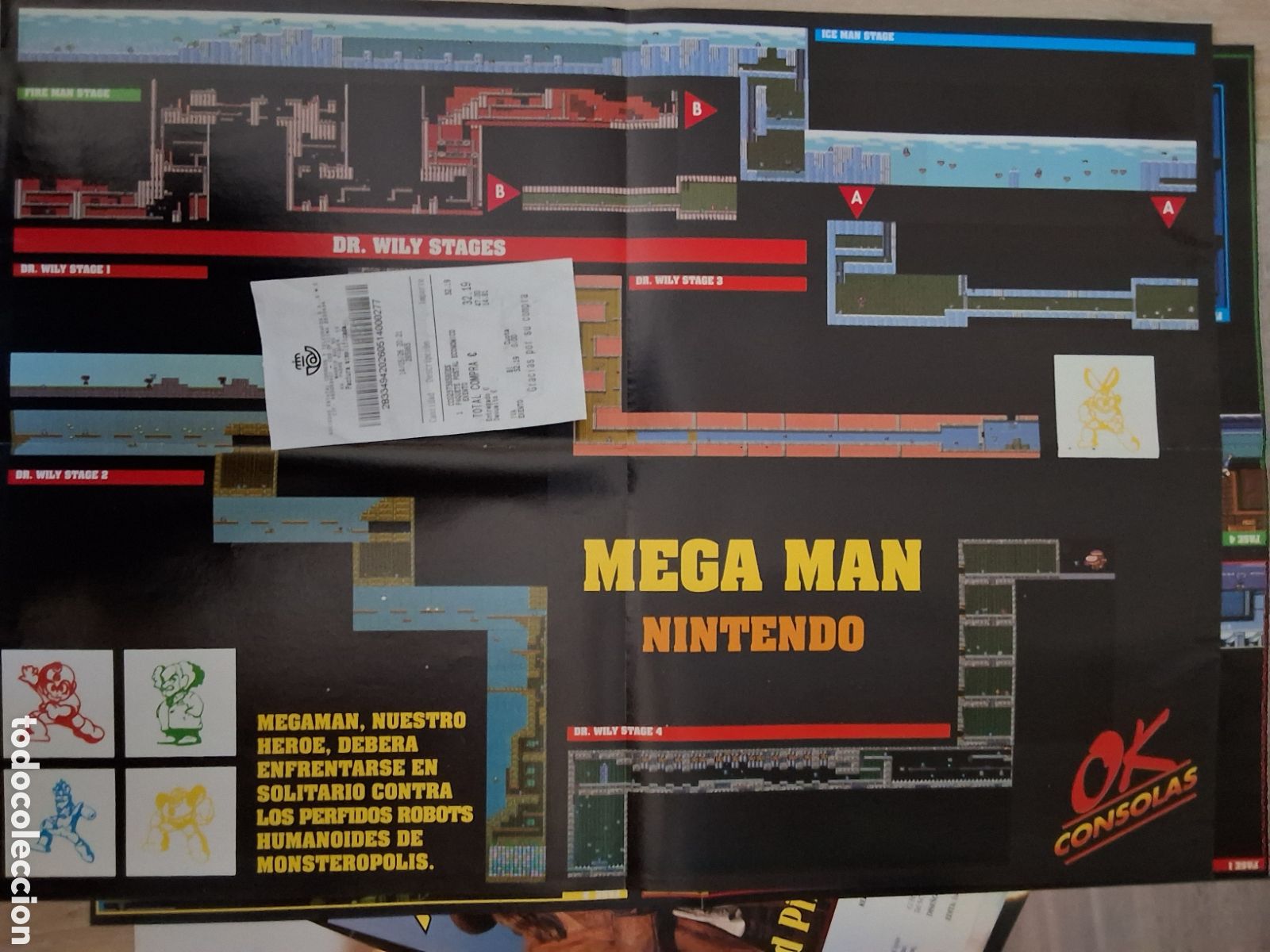 Otros Art&iacute;culos de Coleccionismo en Papel: Ok consolas suplemento mapa grafico mega man Nintendo