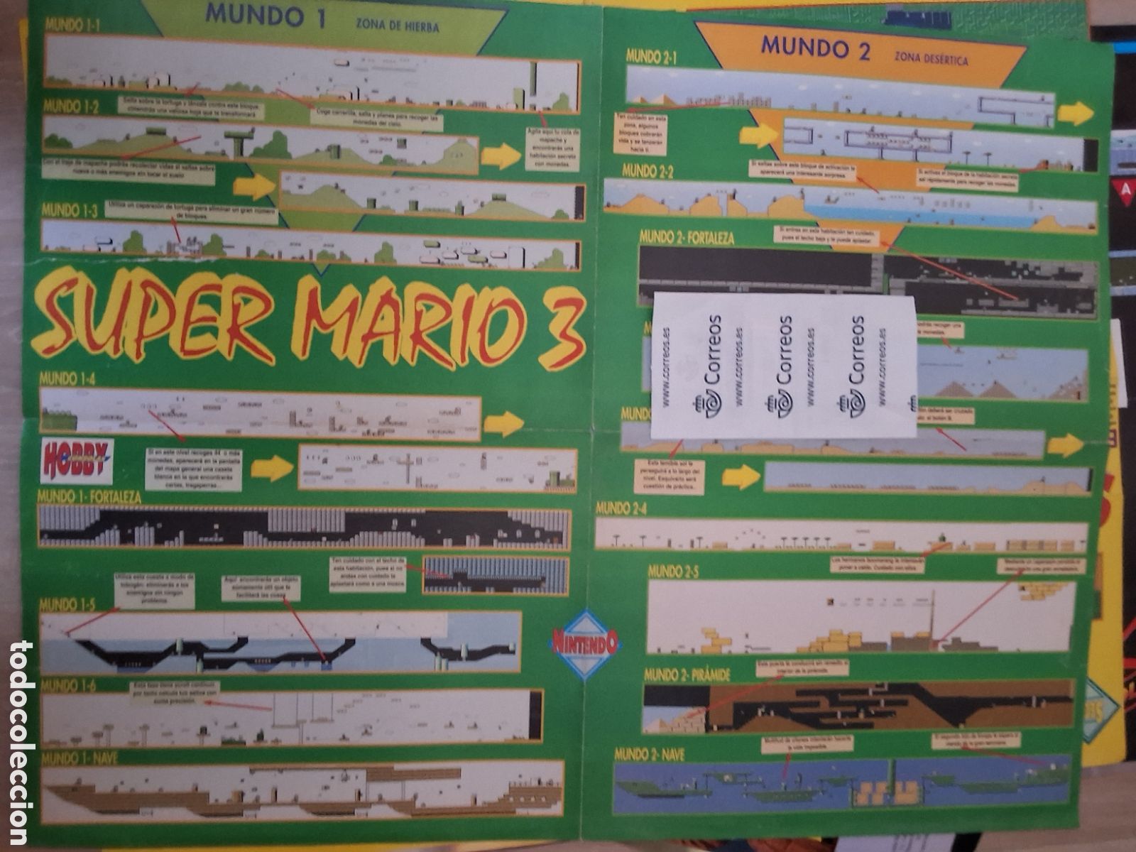 Otros Art&iacute;culos de Coleccionismo en Papel: Hobby consolas suplemento mapa grafico Mario bross 3 Sonic