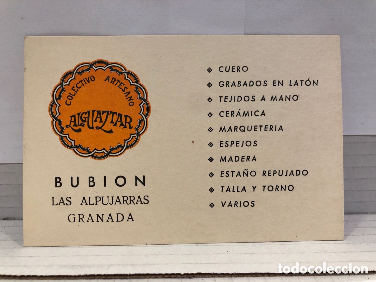 Otros art&iacute;culos de coleccionismo en papel: Tarjeta de presentaci&oacute;n - Bubion. Las Alpujarras. Granadas