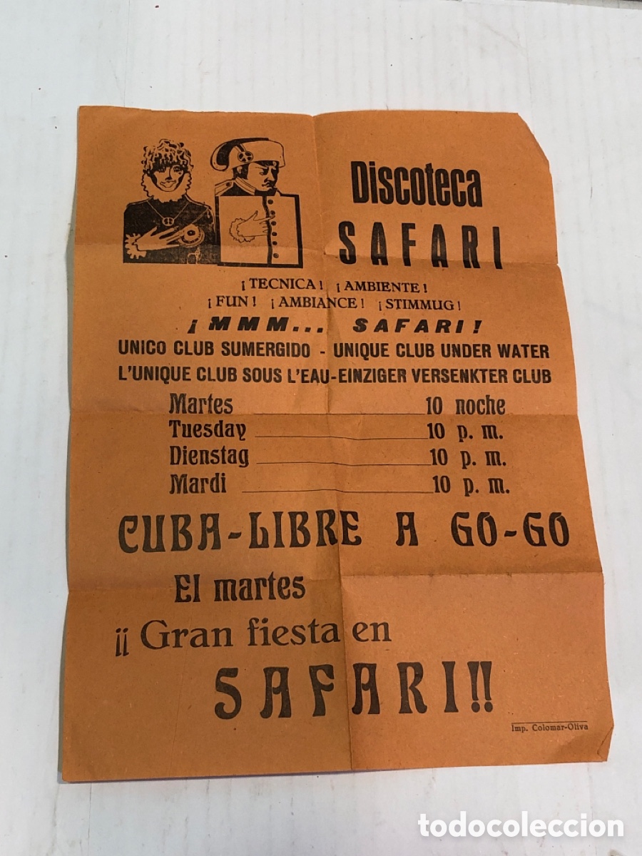 Otros Art&iacute;culos de Coleccionismo en Papel: Flyer Discoteca Safari