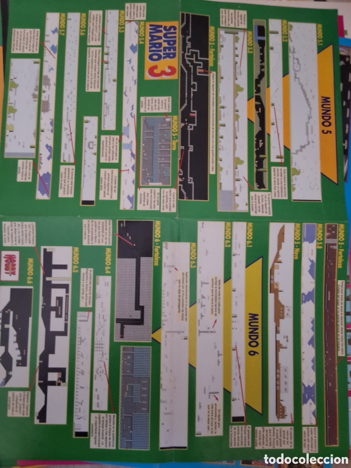 Otros Art&iacute;culos de Coleccionismo en Papel: Hobby consolas suplemento mapa grafico super Mario 3 mundo 5 6 7