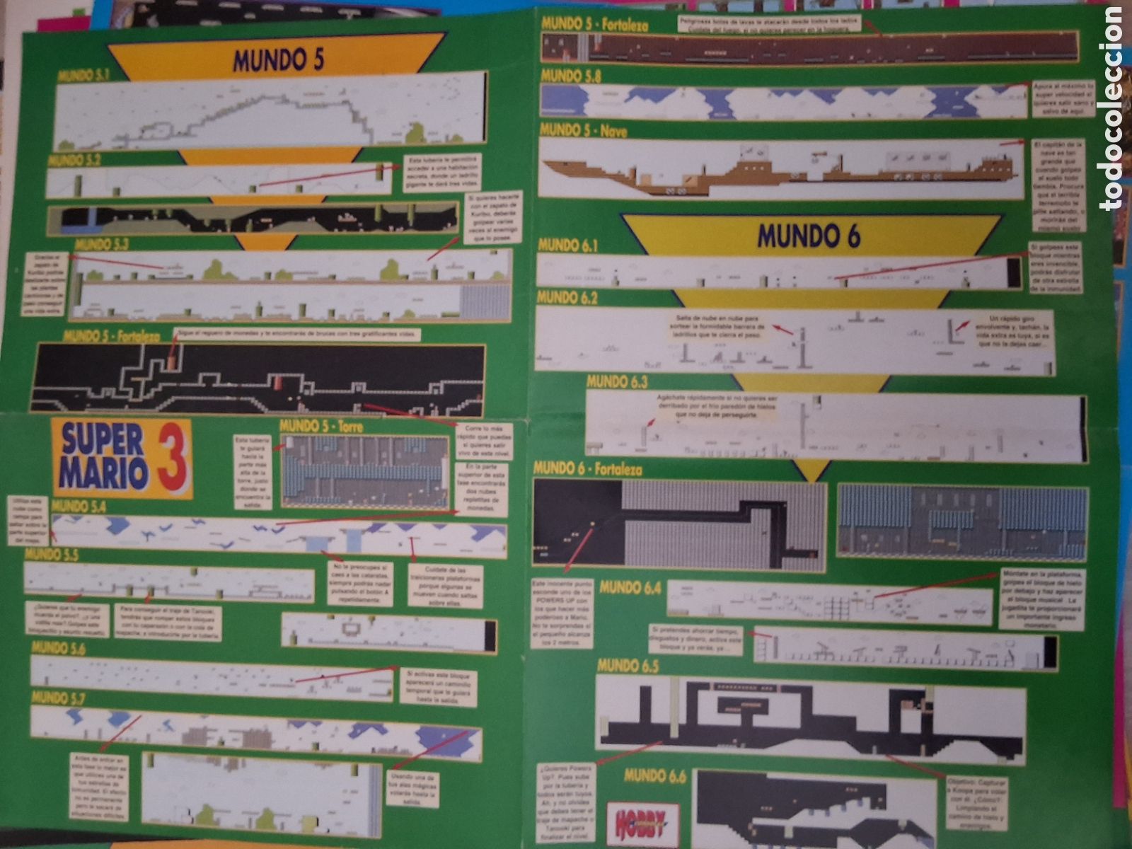 Otros Art&iacute;culos de Coleccionismo en Papel: Hobby consolas suplemento mapa grafico super Mario 3 mundo 5 6 7