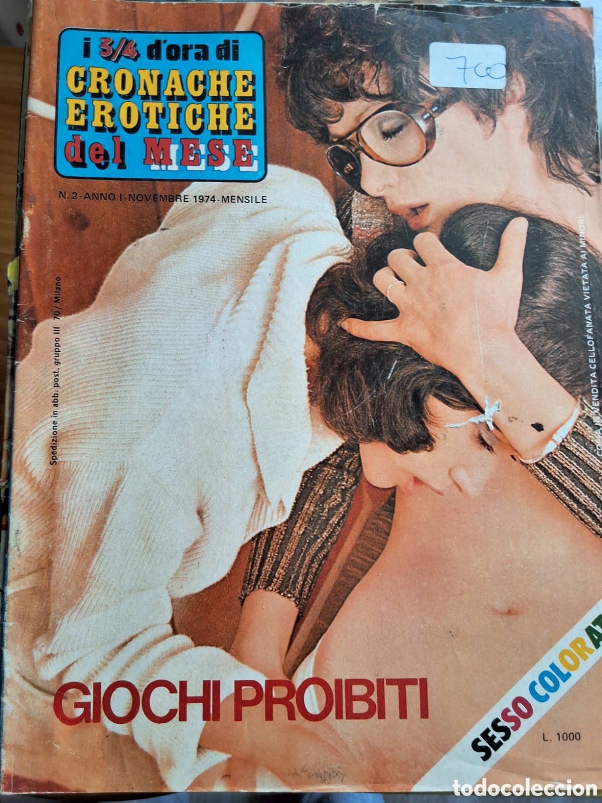 Otros Art&iacute;culos de Coleccionismo en Papel: Cronache erotiche mese revista erotica italiana 2 a&ntilde;o 1974/11
