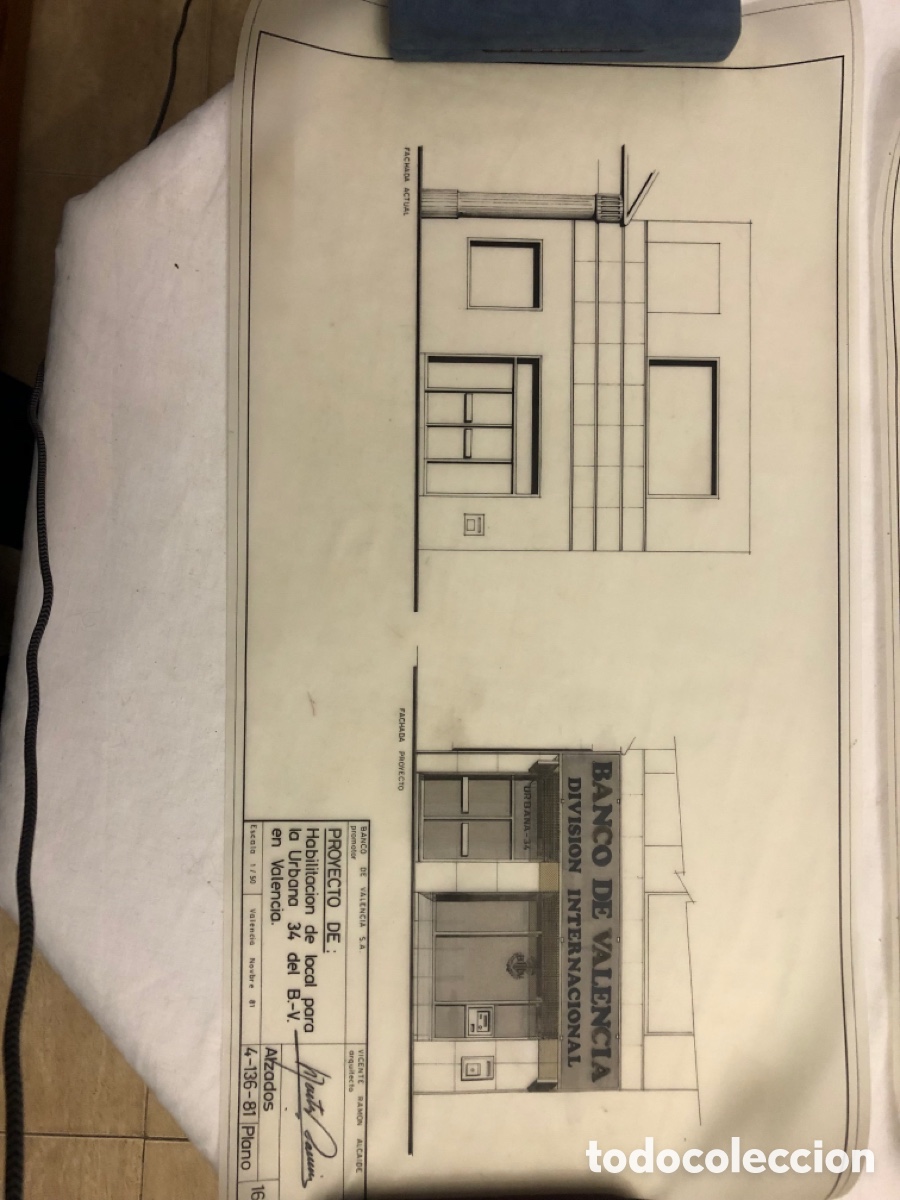 Otros Art&iacute;culos de Coleccionismo en Papel: 3 Planos originales del Banco de Valencia