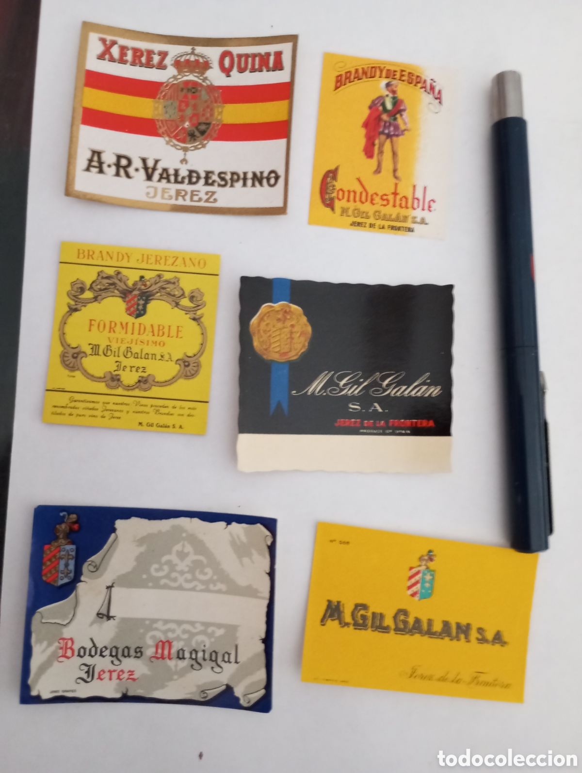 Otros Art&iacute;culos de Coleccionismo en Papel: 36 peque&ntilde;as etiquetas de vinos de Jerez
