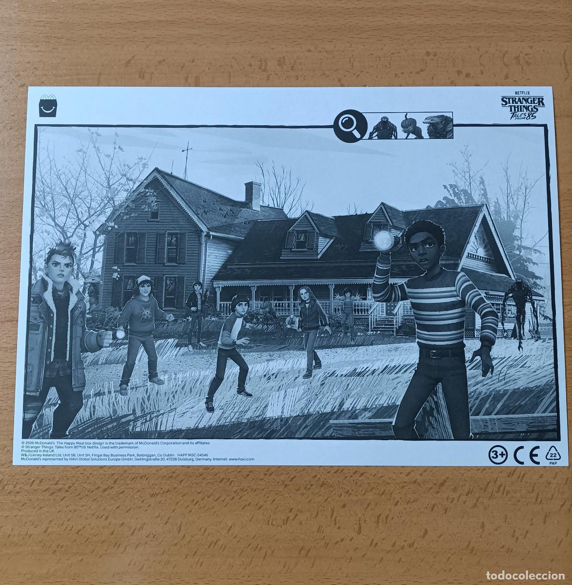 Otros Art&iacute;culos de Coleccionismo en Papel: papel happy meal mcdonalds mc donalds pasatiempos actividades stranger things tales 85 2026