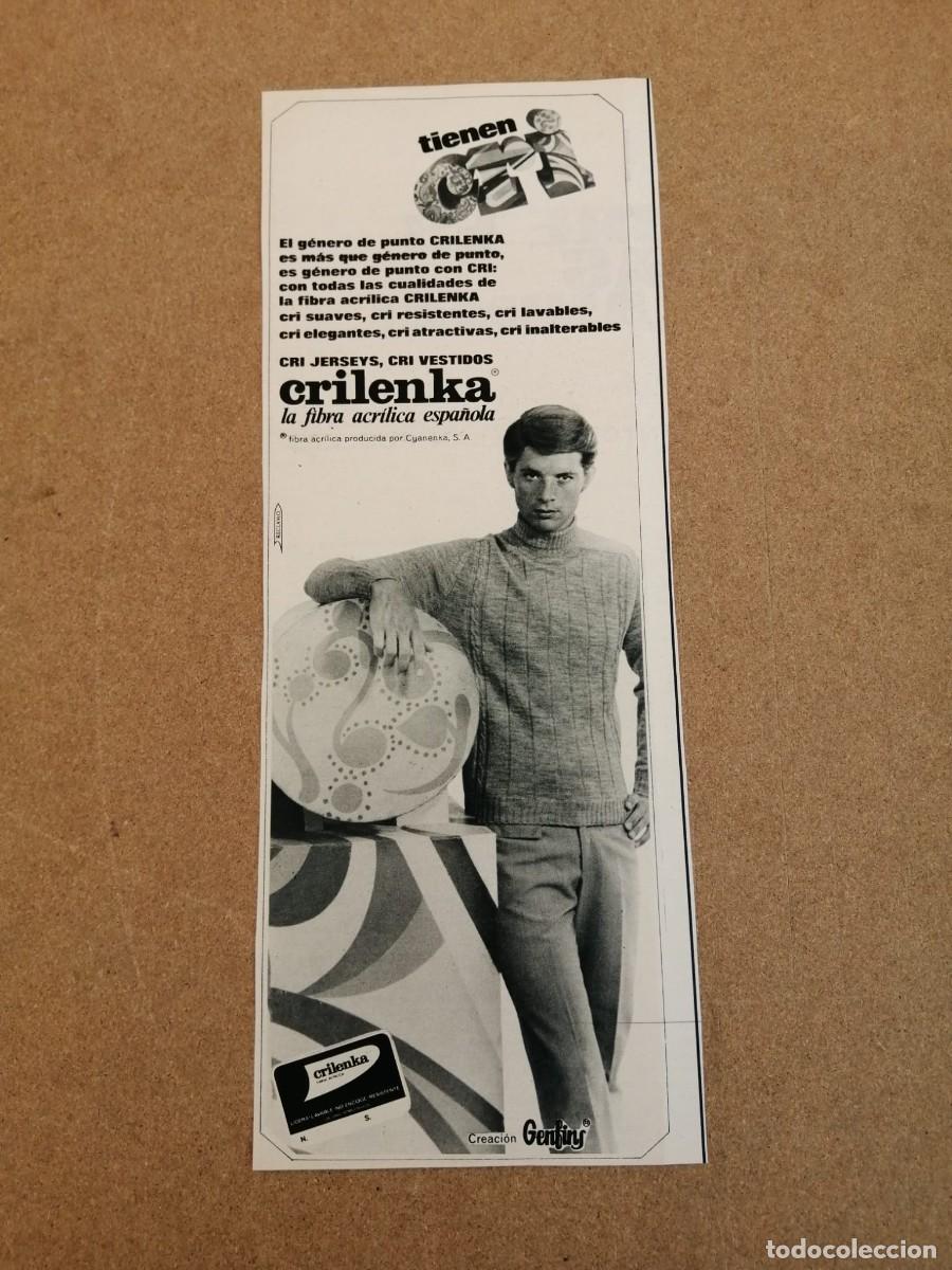 Otros Art&iacute;culos de Coleccionismo en Papel: ANUNCIO. CRILENKA, LA FIBRA ACRILICA ESPA&Ntilde;OLA