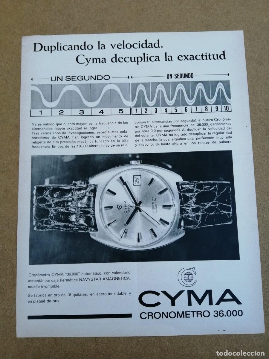 Otros Art&iacute;culos de Coleccionismo en Papel: ANUNCIO. CRONOMETRO CYMA