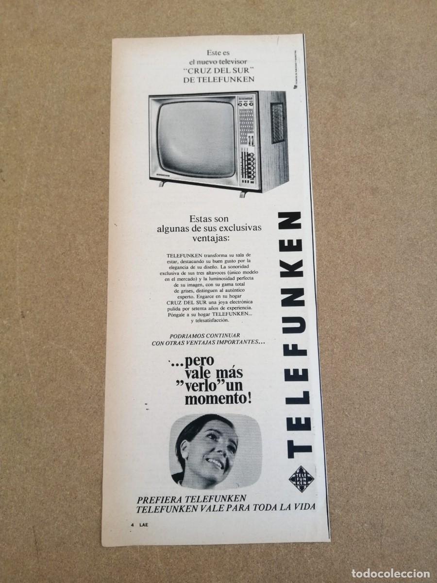 Otros Art&iacute;culos de Coleccionismo en Papel: ANUNCIO. TELEVISOR TELEFUNKEN