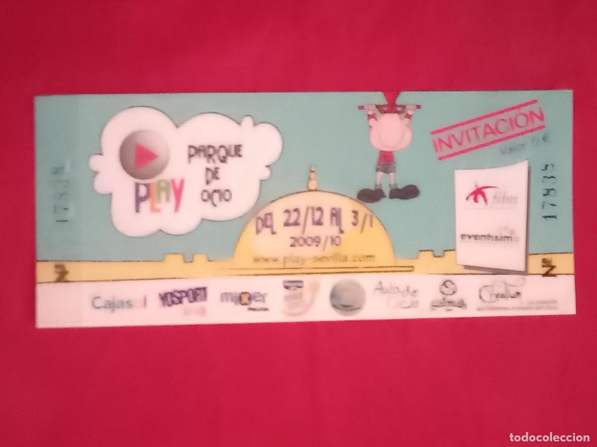 Otros Art&iacute;culos de Coleccionismo en Papel: Entrada - Parque de Ocio PLAY - Del 22/12 al 03/01. 2009/2010 - Invitaci&oacute; 5&euro;.