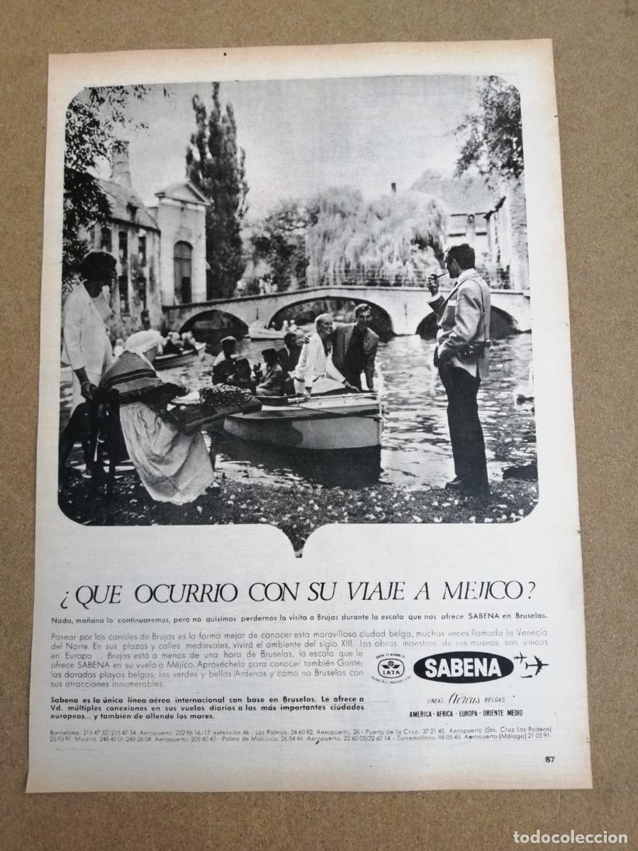 Otros Art&iacute;culos de Coleccionismo en Papel: ANUNCIO. LINEAS AEREAS SABENA