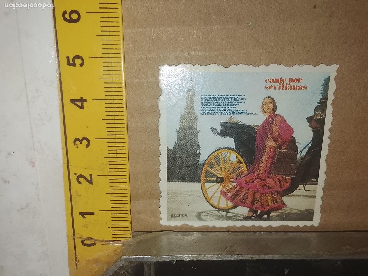 Otros Art&iacute;culos de Coleccionismo en Papel: ANTIGUO carton troquelado tipo cromo, MUSICA CANTANTE CANTE POR SEVILLANAS
