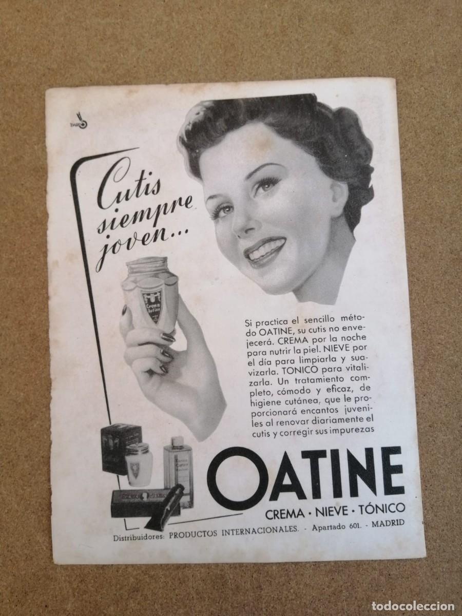 Otros Art&iacute;culos de Coleccionismo en Papel: ANUNCIO. CUTIS SIEMPRE JOVEN CON OATINE