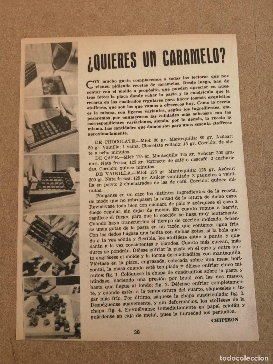 Otros Art&iacute;culos de Coleccionismo en Papel: ARTICULO. RECETA PARA CARAMELOS