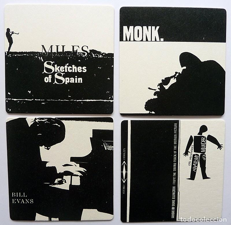 Otros Art&iacute;culos de Coleccionismo en Papel: 4 POSAVASOS DE JAZZ: MILES DAVIS - BILL EVANS - TH. MONK - D. ELLINGTON - NUEVOS