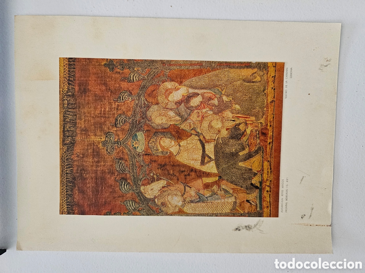 Otros Art&iacute;culos de Coleccionismo en Papel: Tarjeta de felicitaci&oacute;n de Navidad de Adoraci&oacute;n Reyes magos, Catedral Girona Manuel Grau, Marina Puj