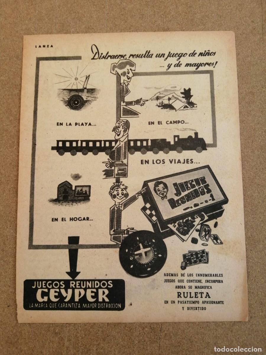 Otros Art&iacute;culos de Coleccionismo en Papel: ANUNCIO. JUEGOS REUNIDOS GEYPER