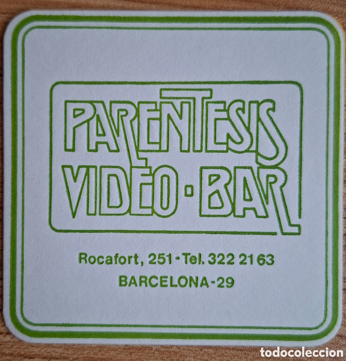 Otros Art&iacute;culos de Coleccionismo en Papel: Posavasos Video Bar Par&eacute;ntesis - Barcelona