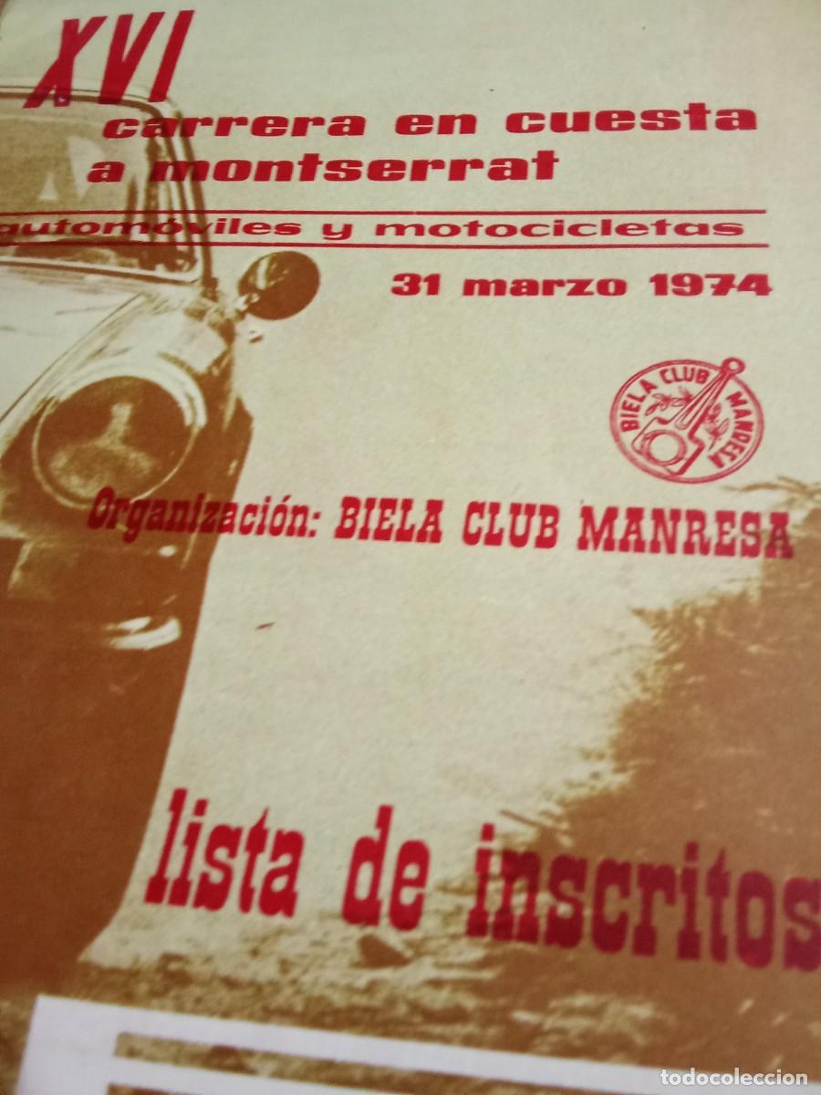 Otros Art&iacute;culos de Coleccionismo en Papel: Biela Club Manresa.Carrera en cuesta a Montserrat.1974.