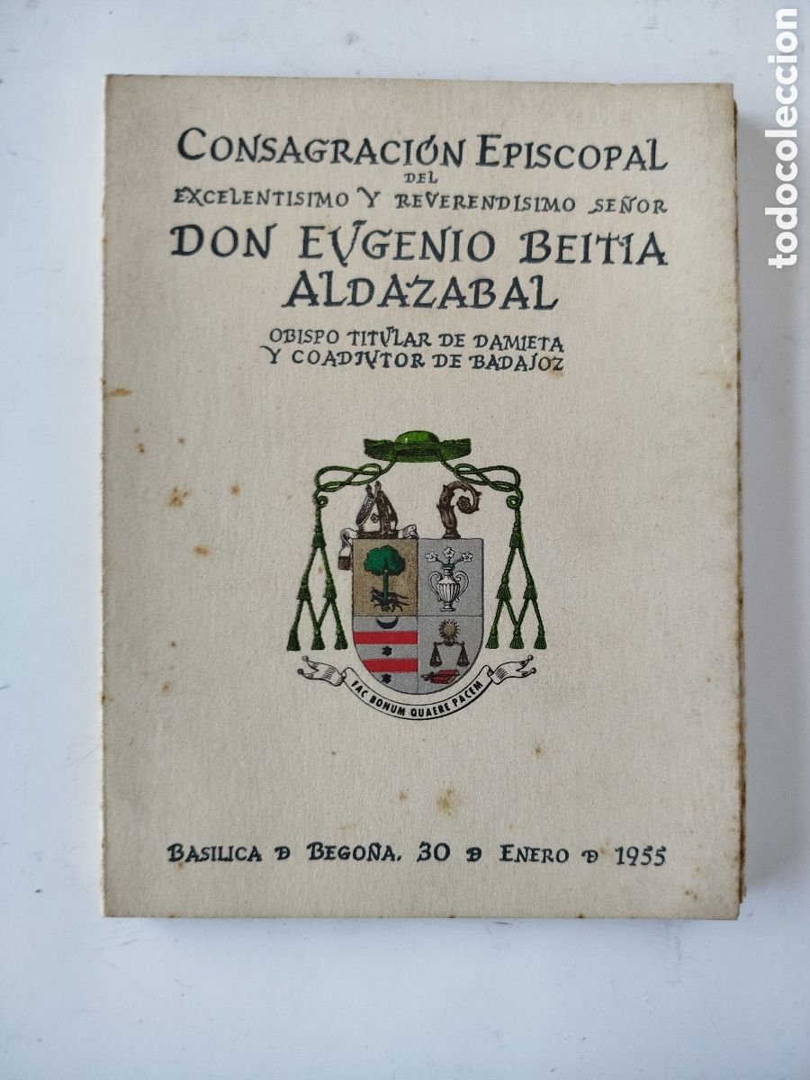 Otros Art&iacute;culos de Coleccionismo en Papel: CONSAGRACI&Oacute;N EPISCOPAL DE DON EUGENIO BEITIA ALDAZABAL. BAS&Iacute;LICA DE BEGO&Ntilde;A 1955