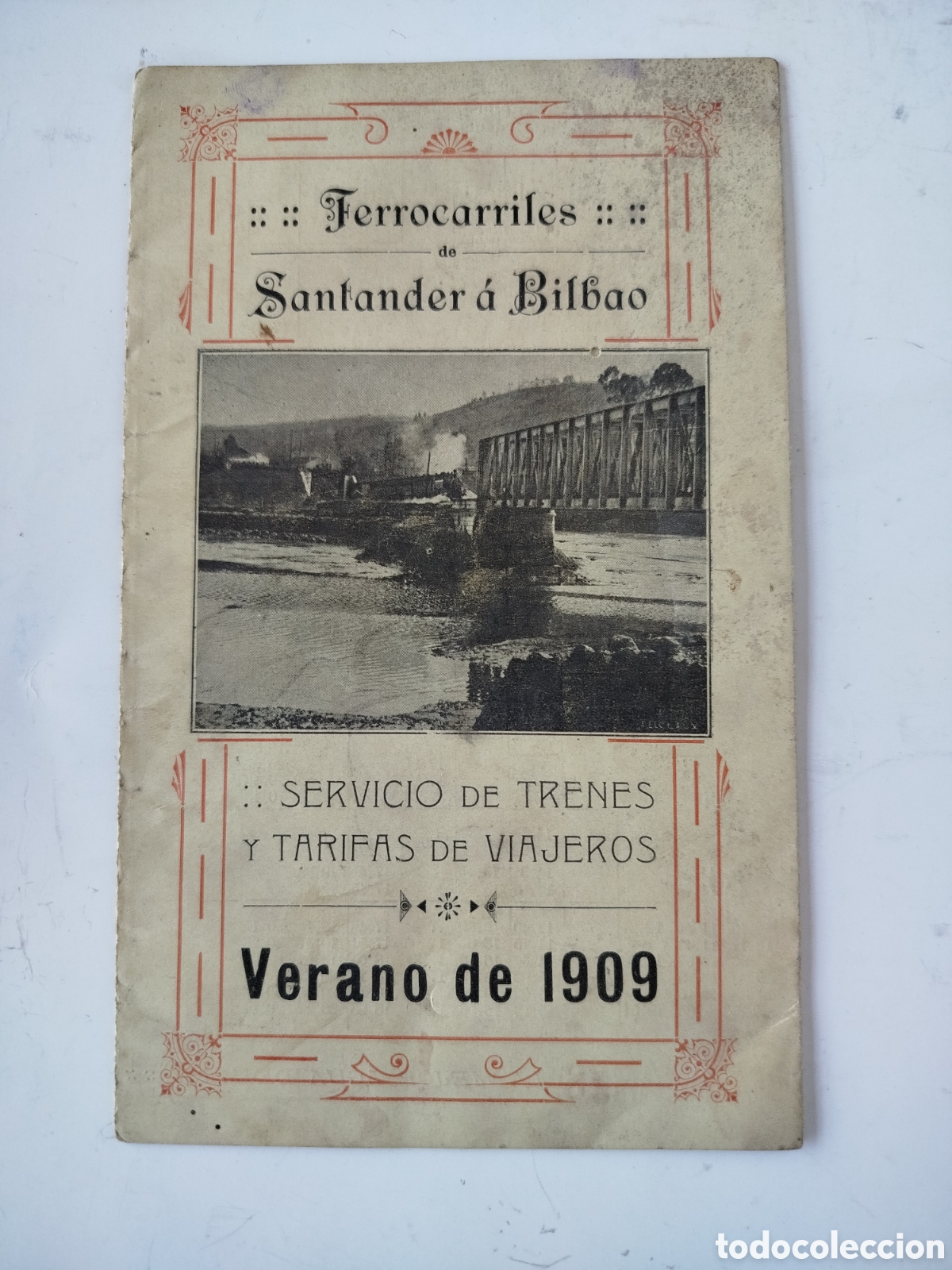 Otros Art&iacute;culos de Coleccionismo en Papel: FERROCARRILES DE SANTANDER A BILBAO. SERVICIO DE TRENES Y TARIFAS DE VIAJEROS 1909