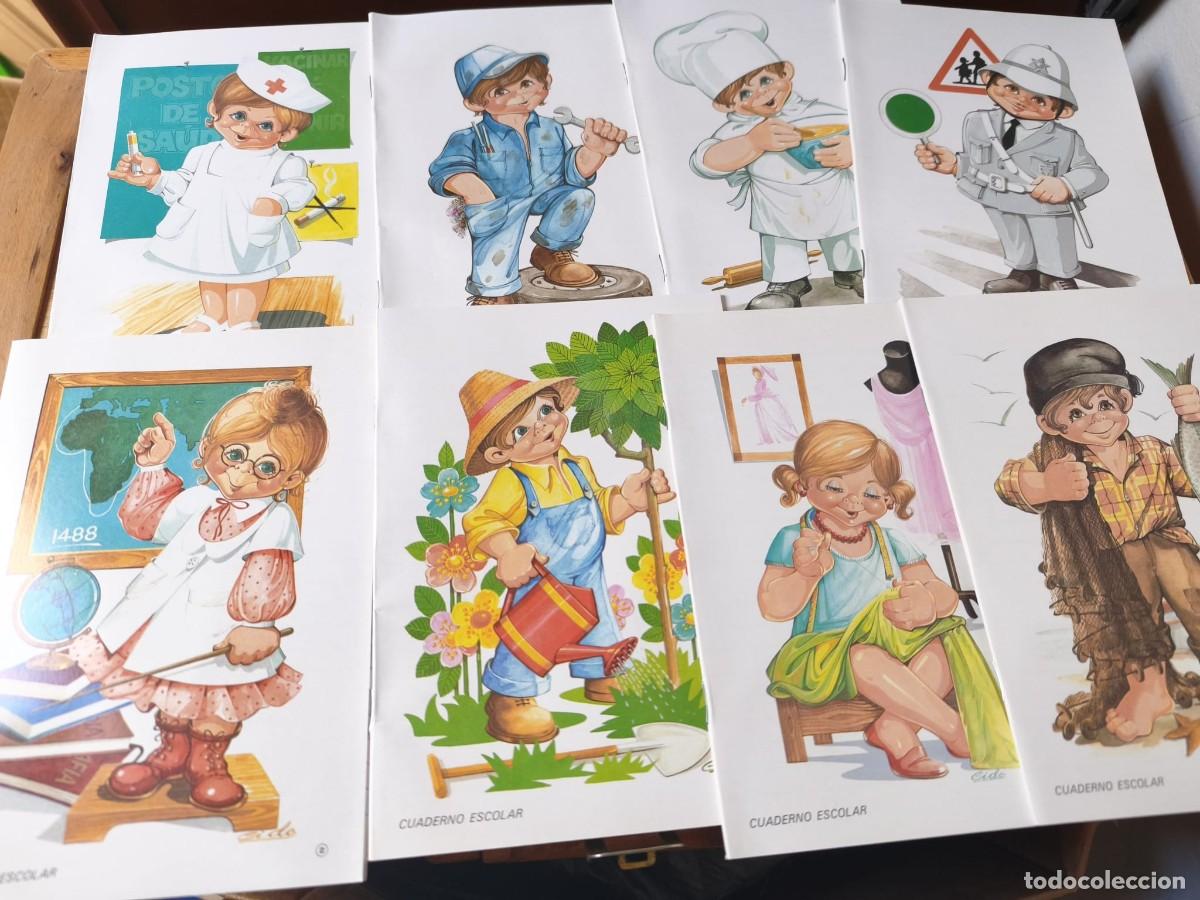 Sammelleidenschaft Andere Papierartikel: Lote de 8 Cuadernos Escolares Antiguos - Ilustraciones de Oficios por Cido - A&ntilde;os 70/80 - Nuevos (