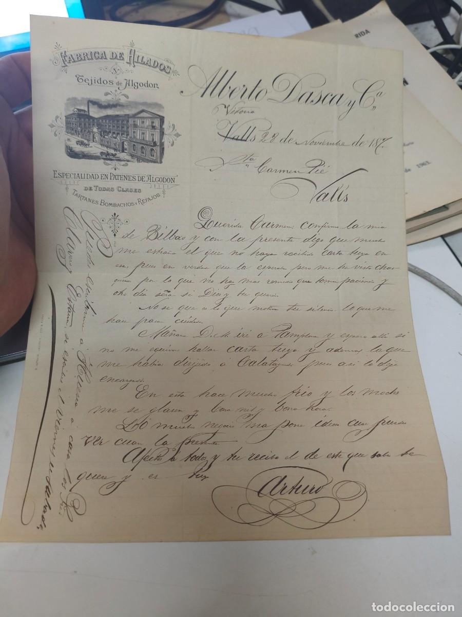 Otros Art&iacute;culos de Coleccionismo en Papel: FABRICA DE HILADOS Y TEJIDOS DE ALGODON. PATENTES VITORIA VALLS