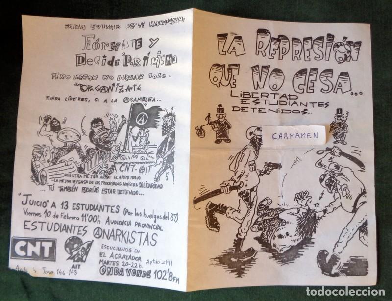 Otros Art&iacute;culos de Coleccionismo en Papel: PASQU&Iacute;N FLYER COMIC ANTIGUO IZQUIERDA RADICAL ANARQUISMO CNT ZARAGOZA ESTUDIANTES ANARQUISTAS ACRATA