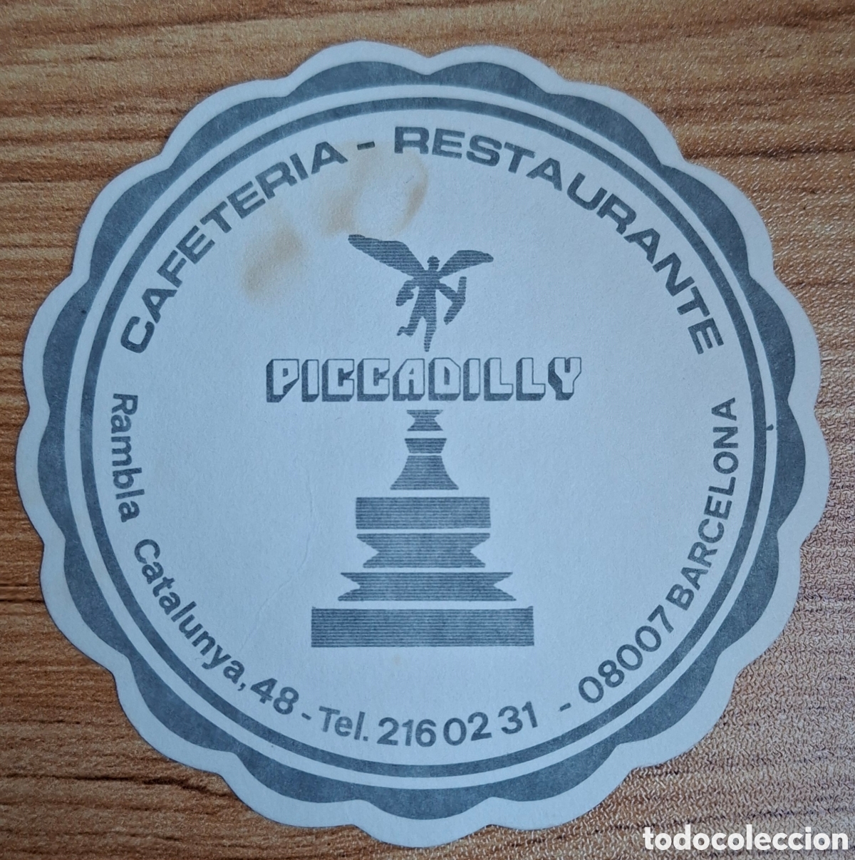 Otros Art&iacute;culos de Coleccionismo en Papel: Posavasos Cafeter&iacute;a Restaurante Picadilly - Barcelona