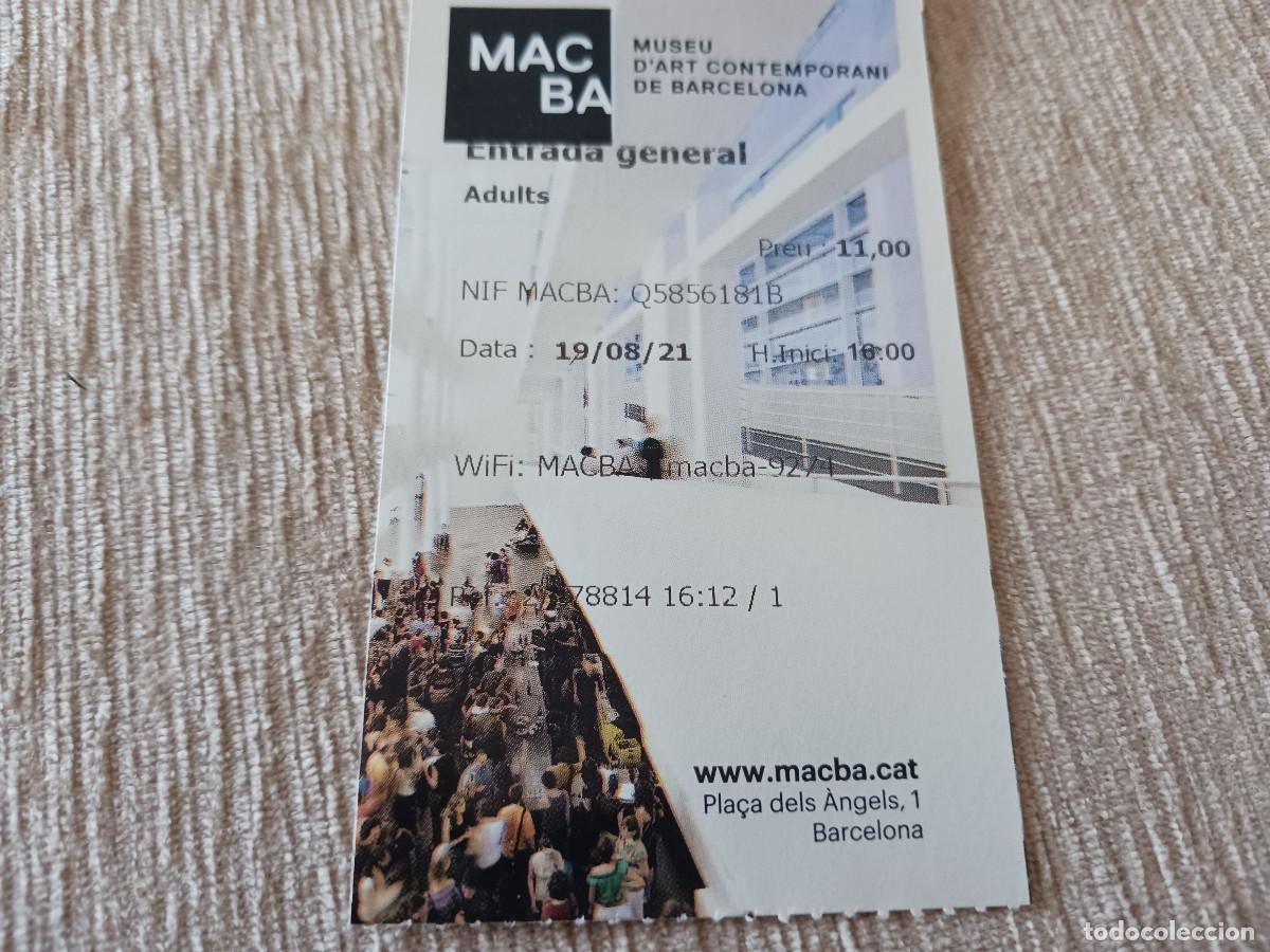 Otros Art&iacute;culos de Coleccionismo en Papel: Entrada MACBA Museu d'Art Contemporani de Barcelona, 2021