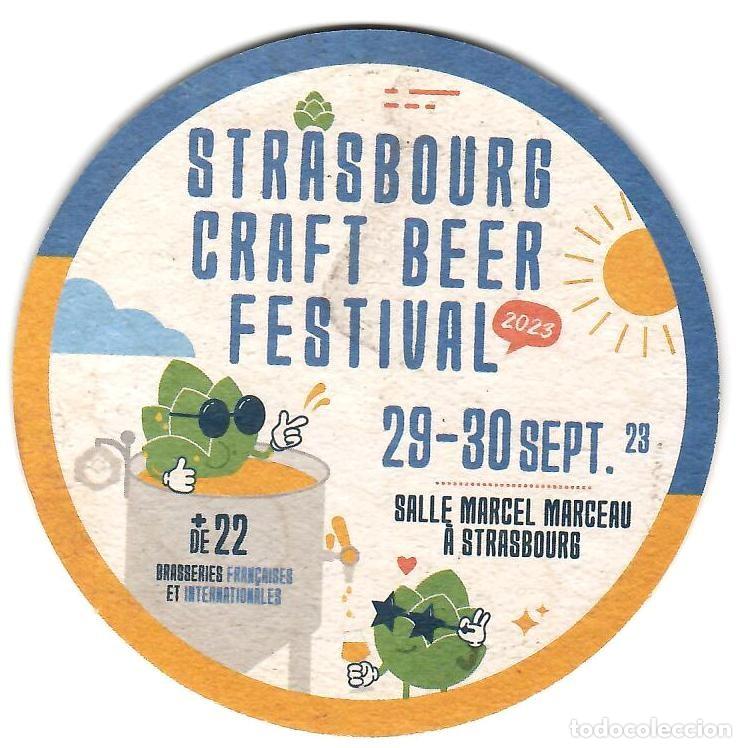 Otros Art&iacute;culos de Coleccionismo en Papel: Posavasos / Coaster STRASBOURG CRAFT BEER FESTIVAL 2023. Estrasburgo (Alsacia), Francia.