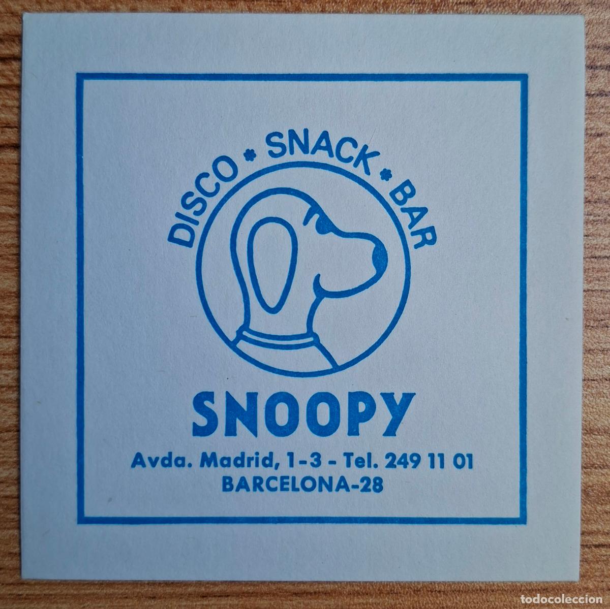 Otros Art&iacute;culos de Coleccionismo en Papel: Posavasos Disco Snack Bar Snoopy - Barcelona