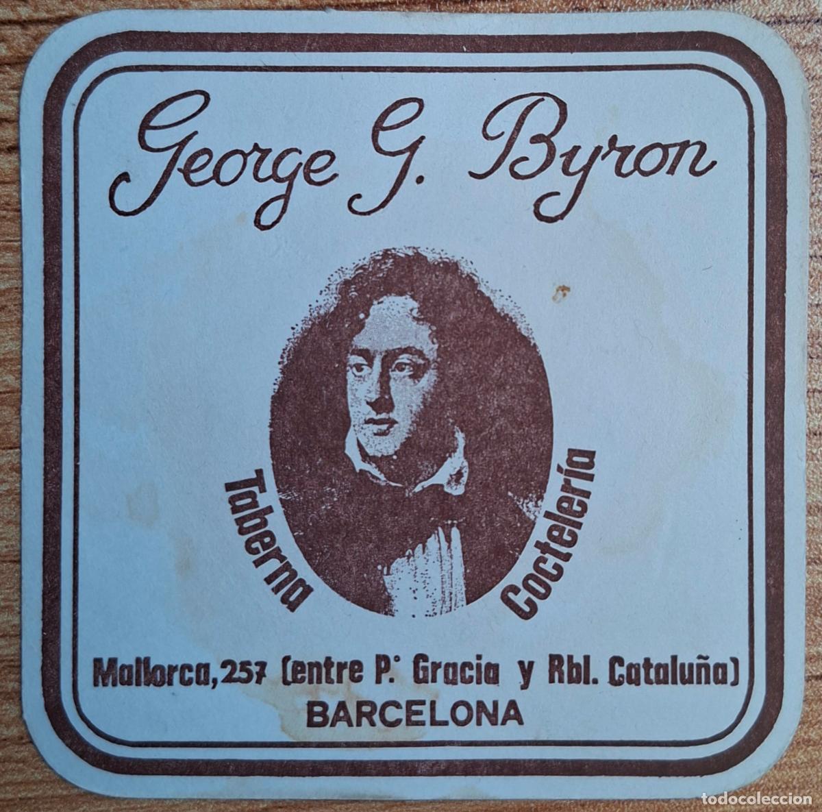 Otros Art&iacute;culos de Coleccionismo en Papel: Posavasos Taberna Cockteler&iacute;a George G Byron - Retrato - Barcelona