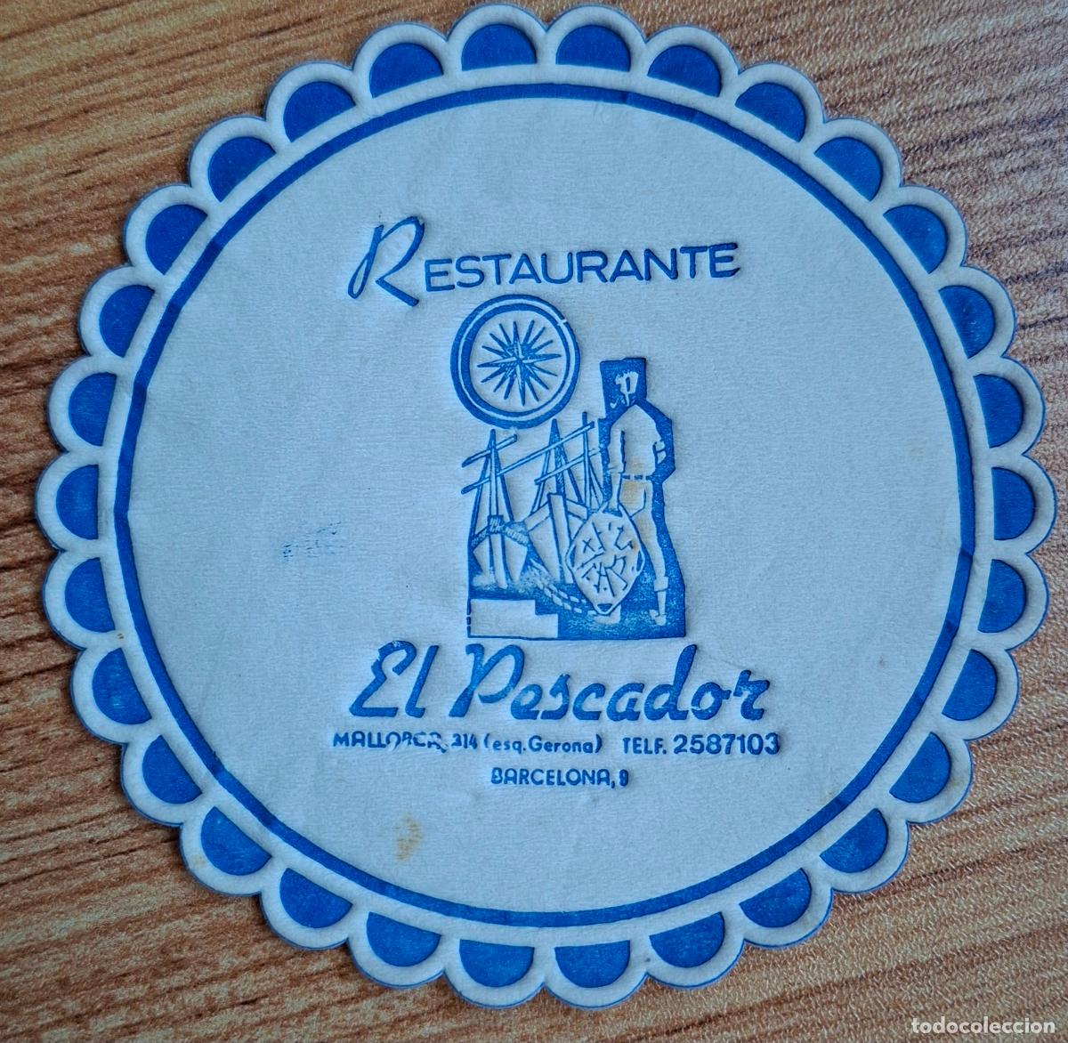 Otros Art&iacute;culos de Coleccionismo en Papel: Posavasos Restaurante El Pescador - Barcelona