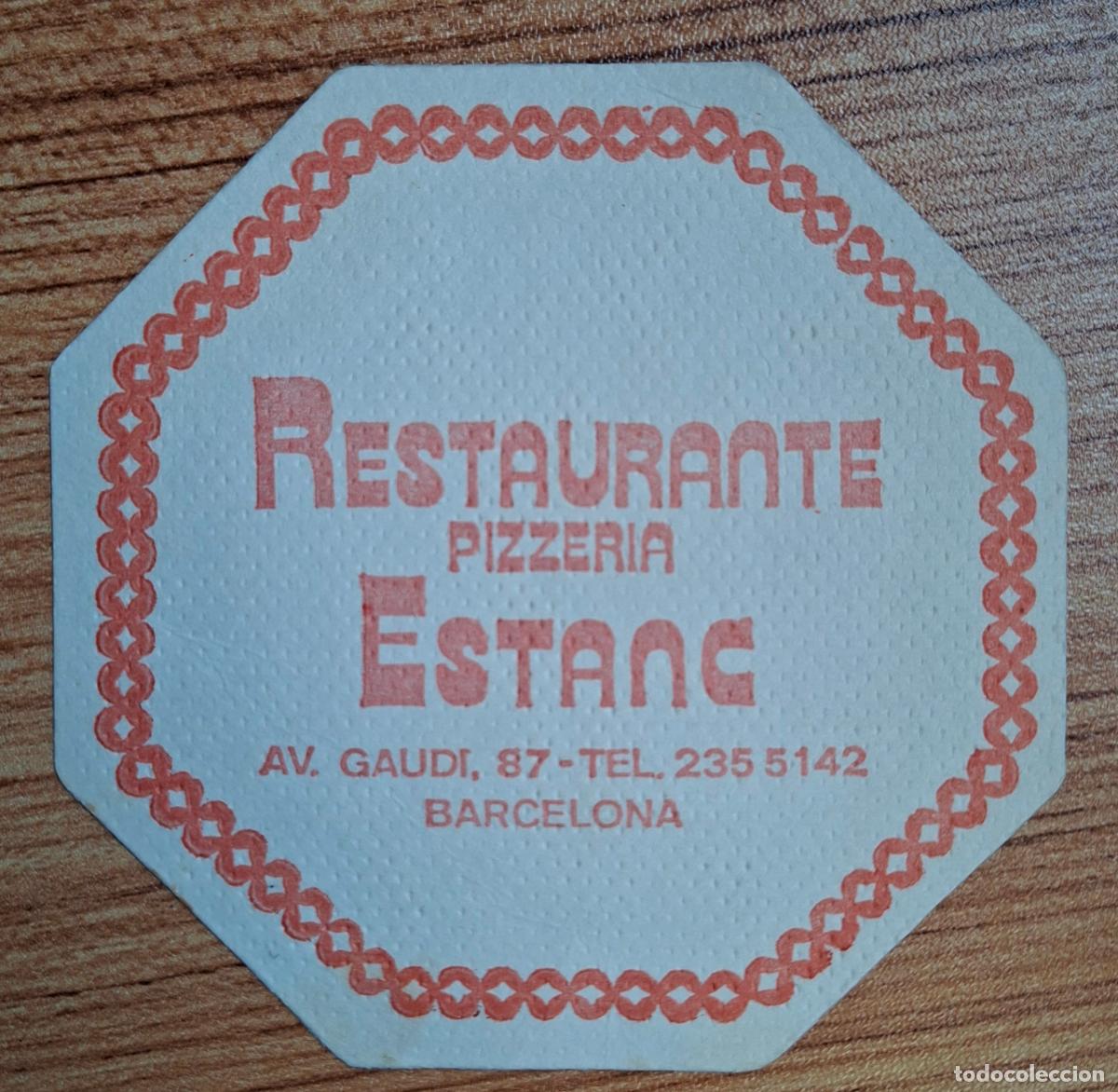Otros Art&iacute;culos de Coleccionismo en Papel: Posavasos Restaurante Pizzeria Estanc - Barcelona