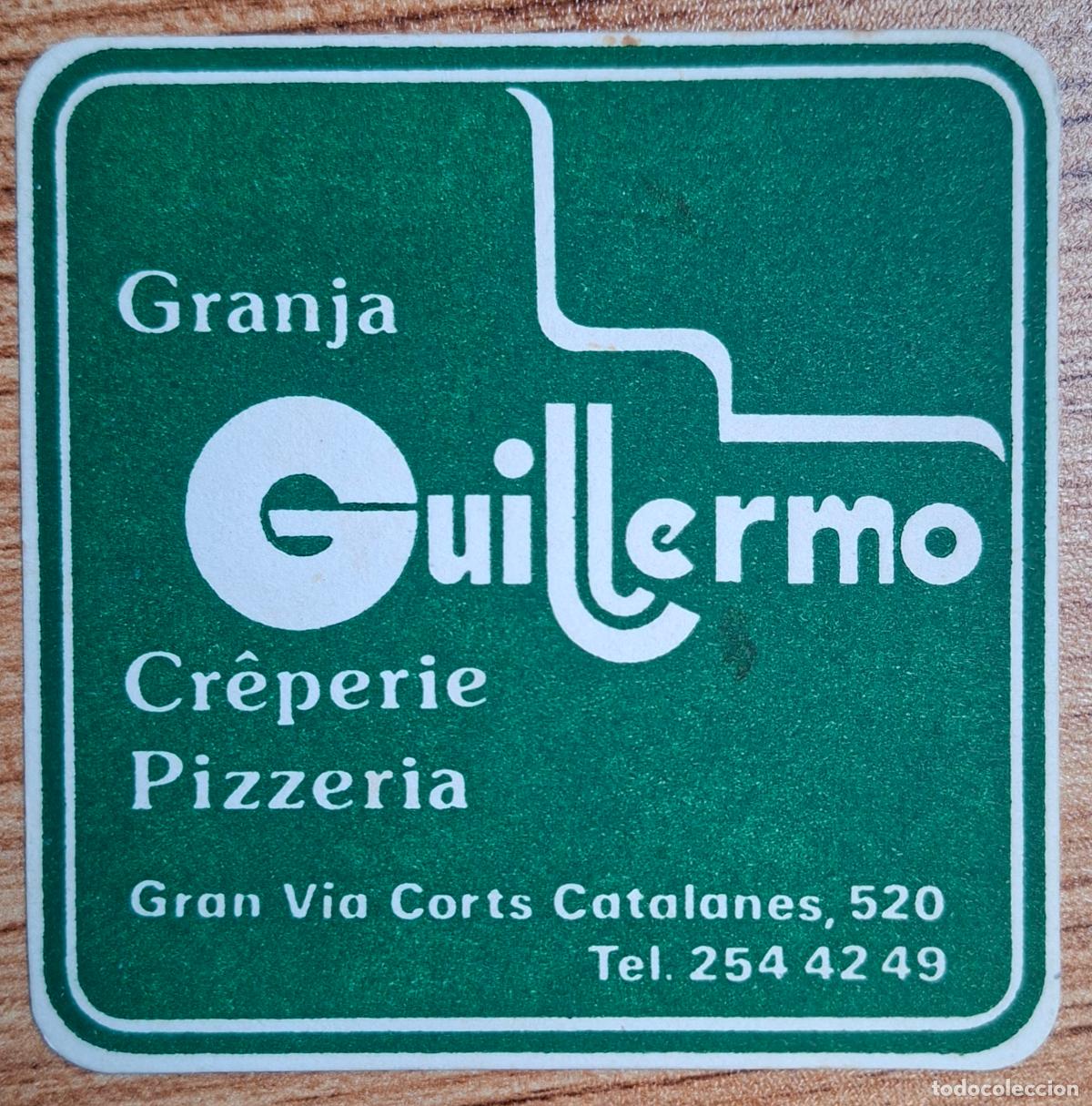 Otros Art&iacute;culos de Coleccionismo en Papel: Posavasos Granja Pizzer&iacute;a Guillermo - Barcelona