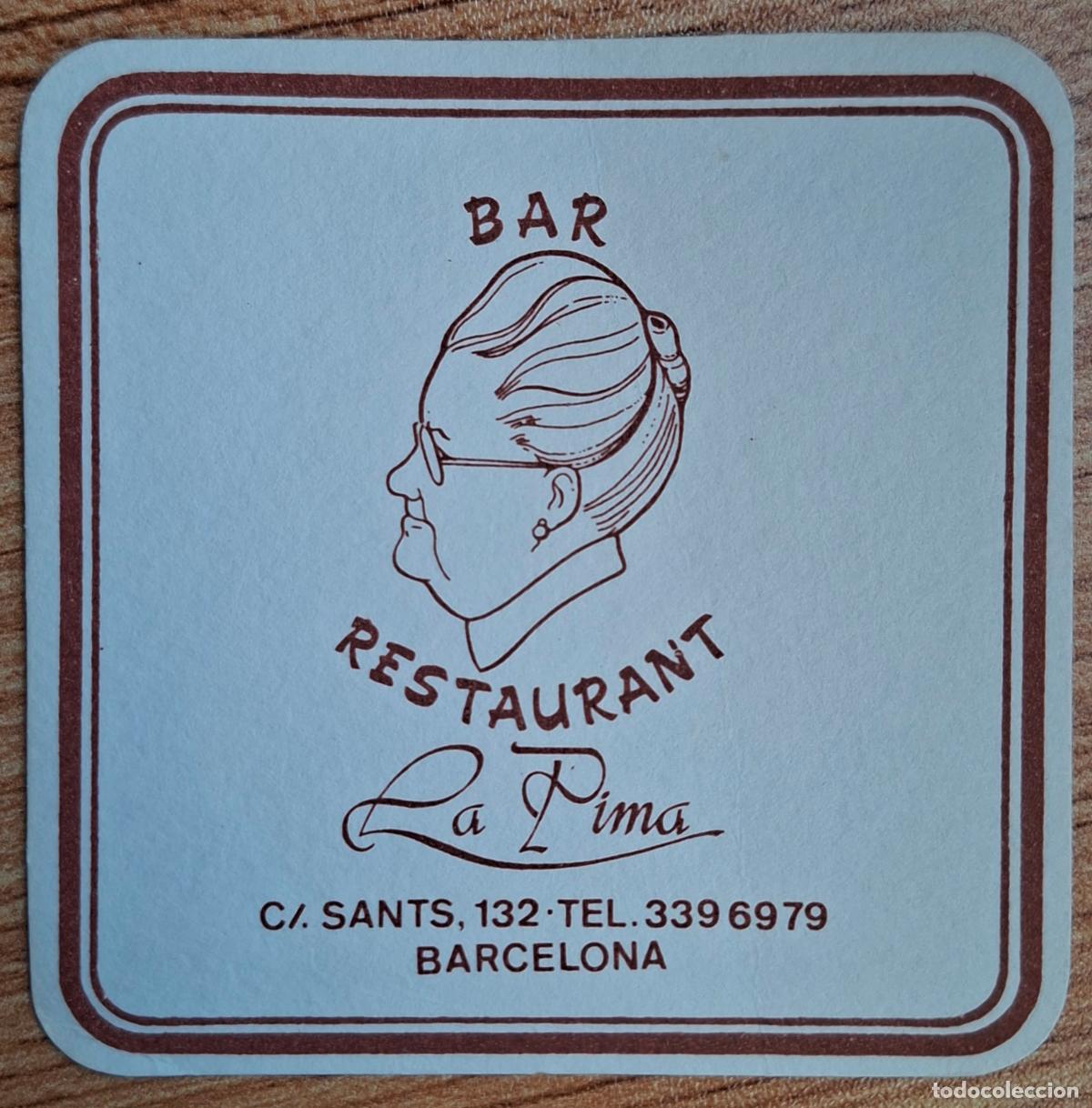 Otros Art&iacute;culos de Coleccionismo en Papel: Posavasos Bar Restaurante La Pima - Barcelona